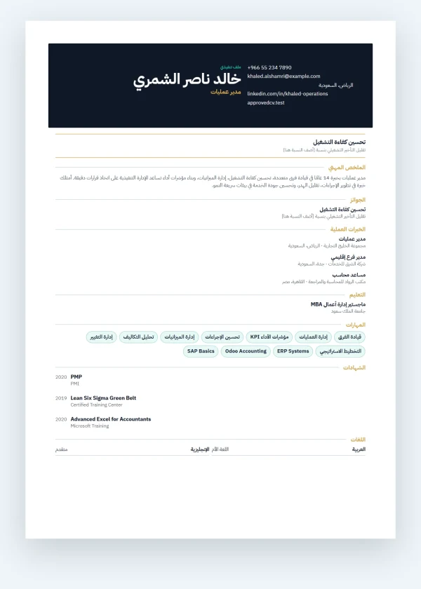 معاينة قالب تنفيذي - Executive Authority
