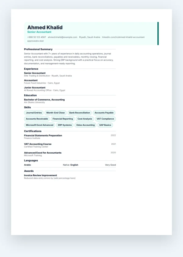 Arabic Compact Free template preview